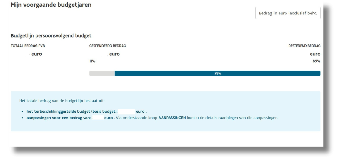 alle budgetlijnen Mijn VAPH