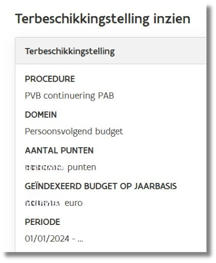 detail terbeschikkingstelling Mijn VAPH