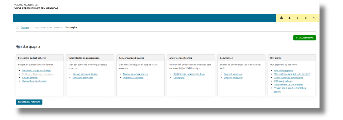 Startpagina Mijn VAPH