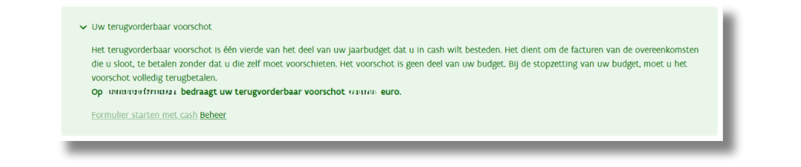 terugvorderbaar voorschot Mijn VAPH