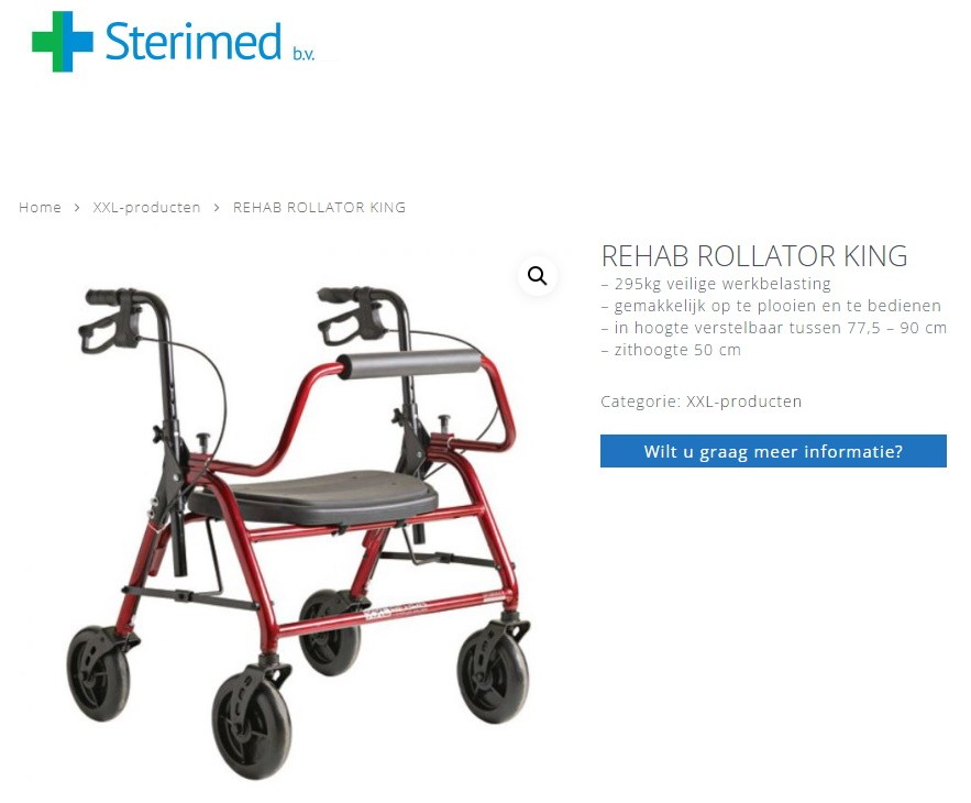 COBI REHAB Rollator King XXL Rollator / Rollator Support | VAPH