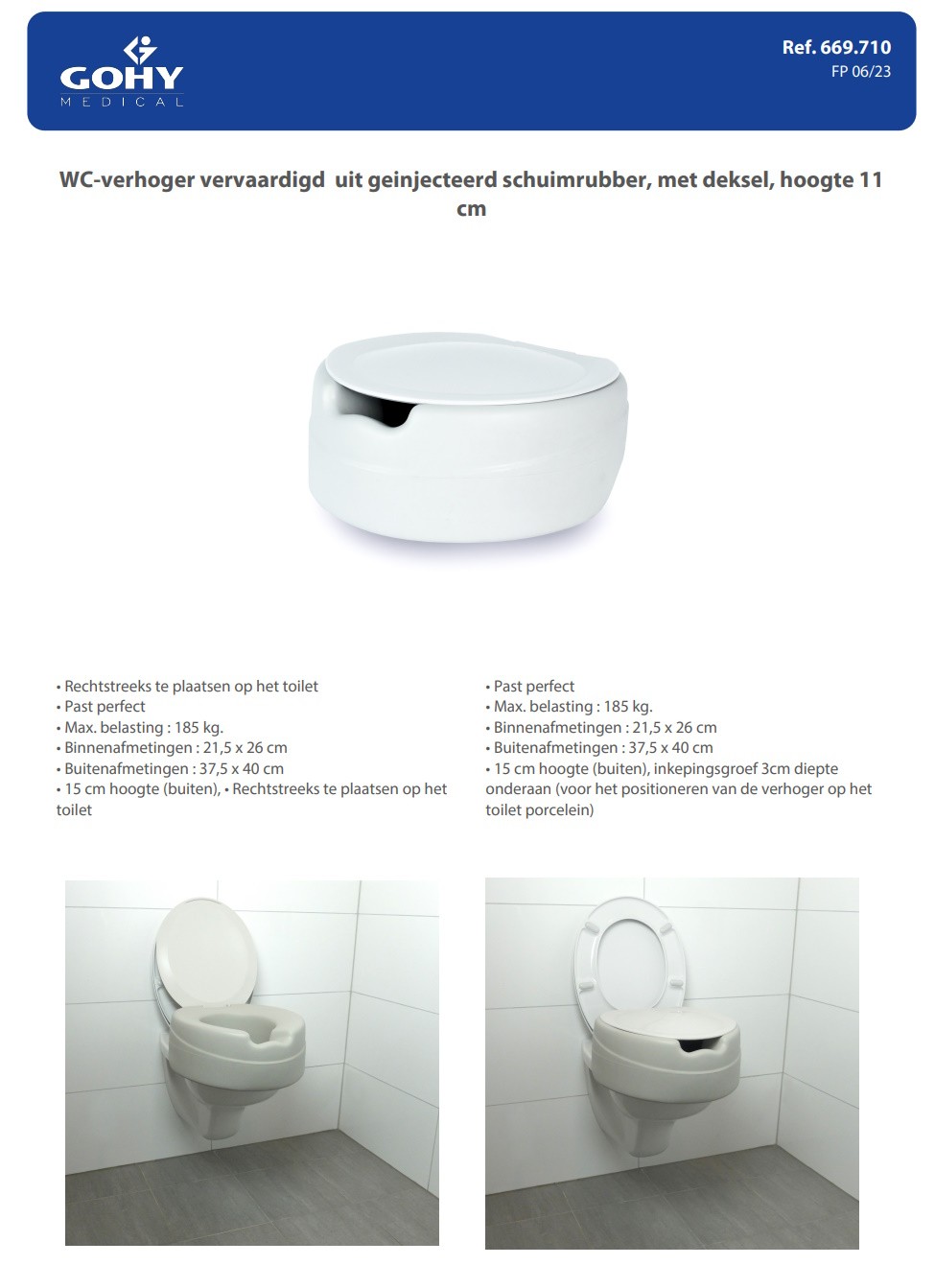 WC-verhoger In Geïnjecteerd Schuimrubber 669.710 | VAPH