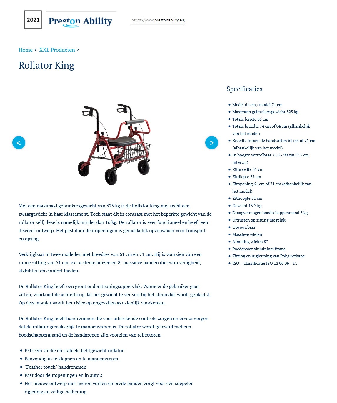 COBI REHAB Rollator King XXL Rollator / Rollator Support | VAPH